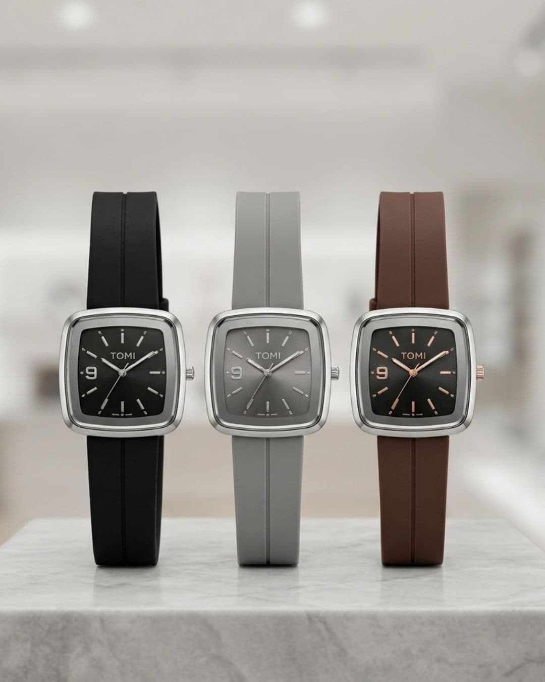 TOMI Square Watch | Silicone Strap with Magnetic Lock | Free Delivery